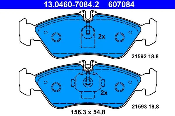 Conjunto de pastilhas de travão de disco ATE 13.0460-7084.2