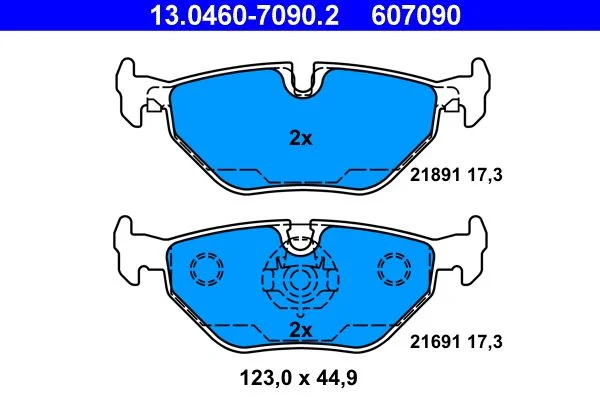 Brake Pad Set, disc brake ATE 13.0460-7090.2