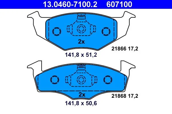 Conjunto de pastilhas de travão de disco ATE 13.0460-7100.2