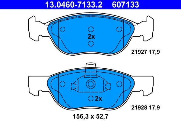 Conjunto de pastilhas de travão de disco ATE 13.0460-7133.2