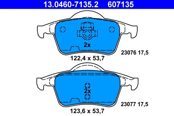 Conjunto de pastilhas de travão de disco ATE 13.0460-7135.2