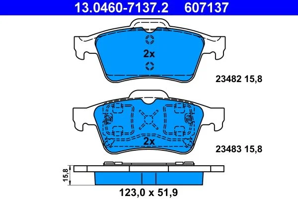 Brake Pad Set, disc brake ATE 13.0460-7137.2
