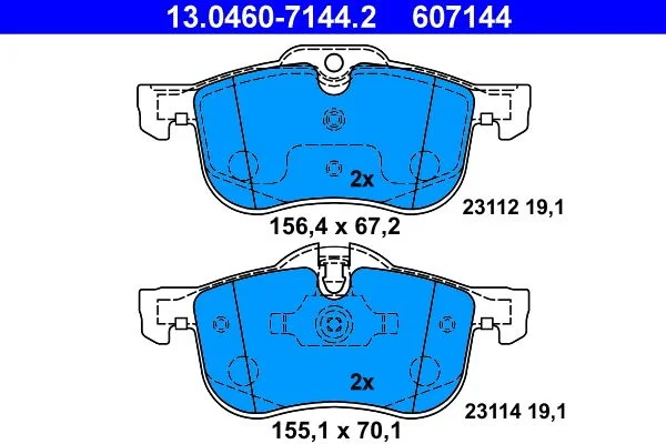 Conjunto de pastilhas de travão de disco ATE 13.0460-7144.2