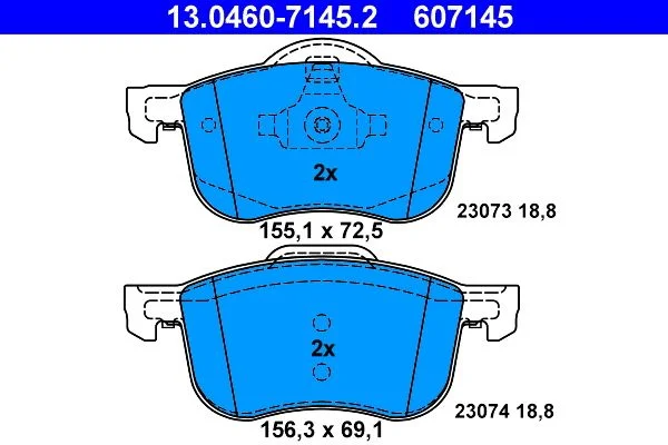 Brake Pad Set, disc brake ATE 13.0460-7145.2