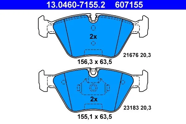 Brake Pad Set, disc brake ATE 13.0460-7155.2