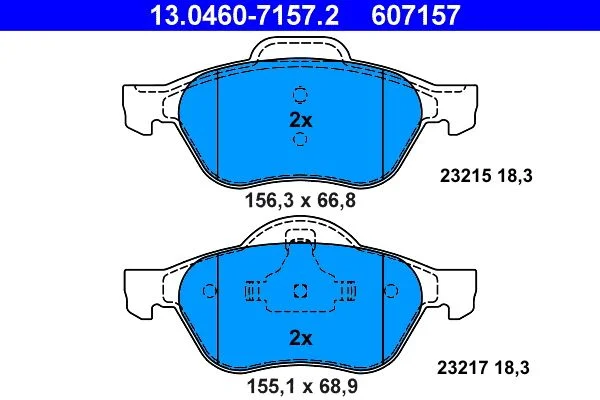 Conjunto de pastilhas de travão de disco ATE 13.0460-7157.2