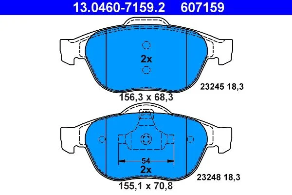 Conjunto de pastilhas de travão de disco ATE 13.0460-7159.2