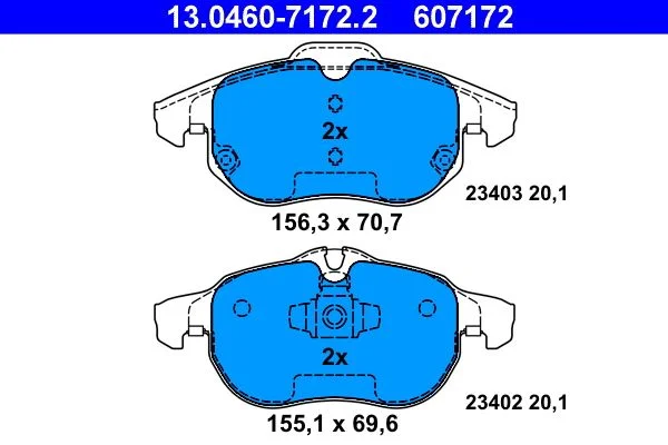 Conjunto de pastilhas de travão de disco ATE 13.0460-7172.2