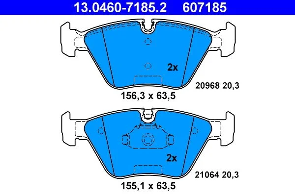 Conjunto de pastilhas de travão de disco ATE 13.0460-7185.2