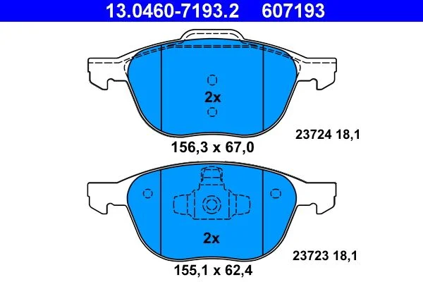Conjunto de pastilhas de travão de disco ATE 13.0460-7193.2