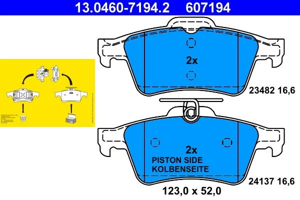 Conjunto de pastilhas de travão de disco ATE 13.0460-7194.2
