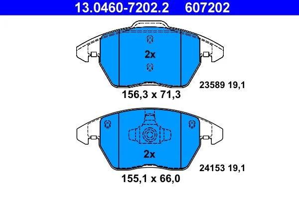 Conjunto de pastilhas de travão de disco ATE 13.0460-7202.2