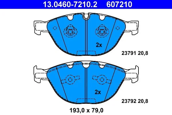 Brake Pad Set, disc brake ATE 13.0460-7210.2