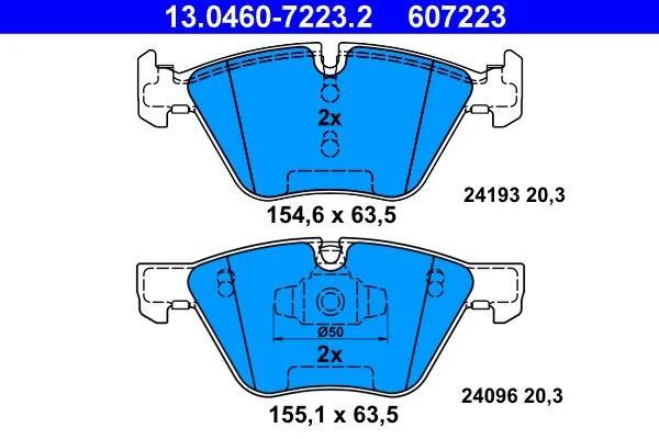 Conjunto de pastilhas de travão de disco ATE 13.0460-7223.2