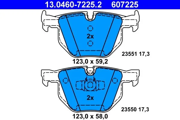 Conjunto de pastilhas de travão de disco ATE 13.0460-7225.2