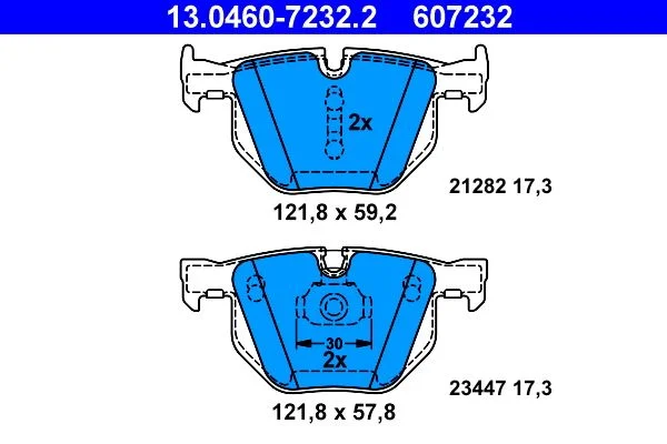 Conjunto de pastilhas de travão de disco ATE 13.0460-7232.2