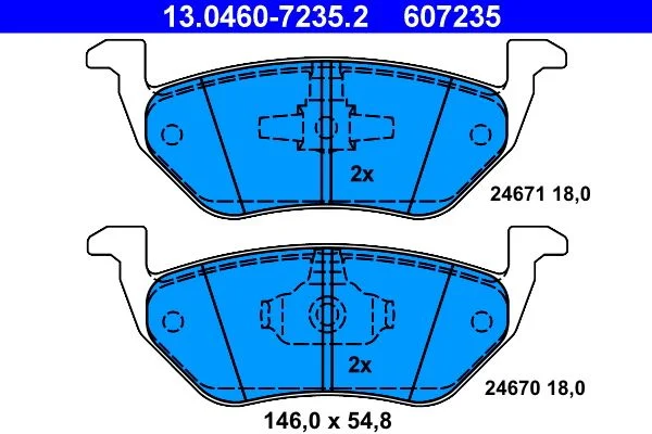 Brake Pad Set, disc brake ATE 13.0460-7235.2