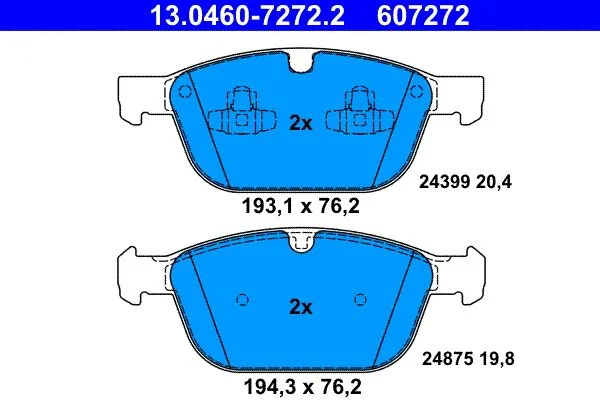 Conjunto de pastilhas de travão de disco ATE 13.0460-7272.2