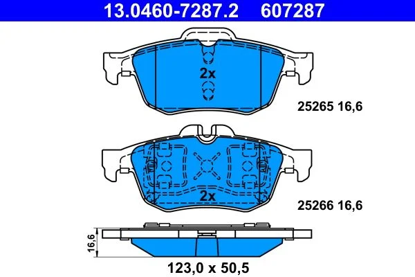 Conjunto de pastilhas de travão de disco ATE 13.0460-7287.2