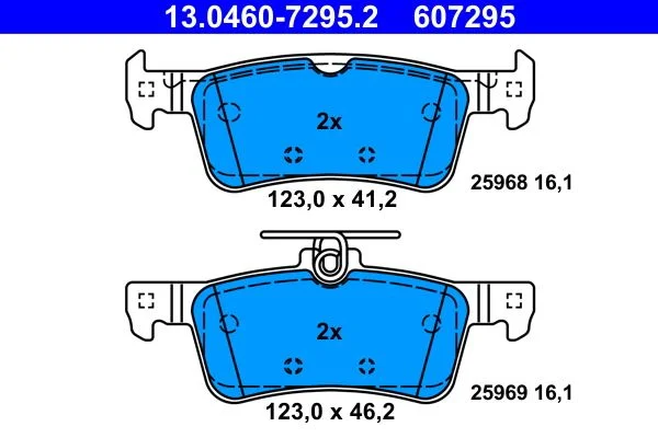 Conjunto de pastilhas de travão de disco ATE 13.0460-7295.2