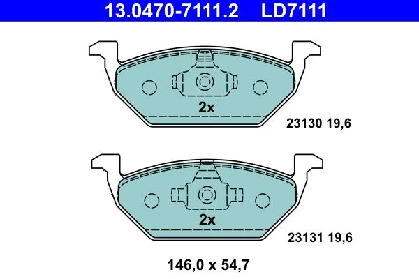Brake Pad Set, disc brake ATE 13.0470-7111.2