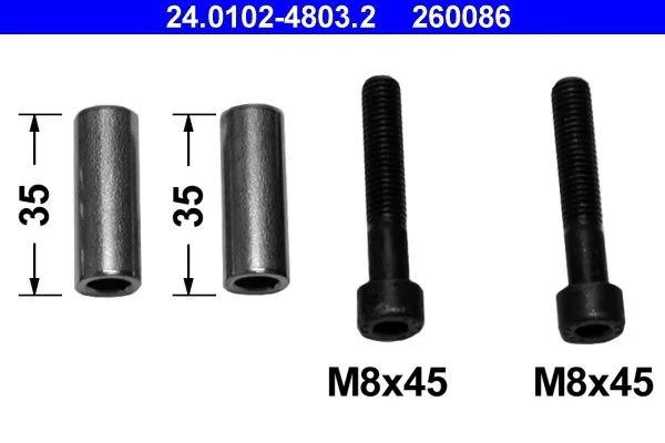 Kit de Casquilhoss guia, pinça do travão ATE 24.0102-4803.2