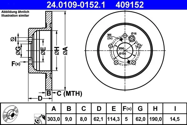Brake Disc ATE 24.0109-0152.1