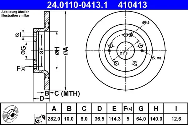 Brake Disc ATE 24.0110-0413.1