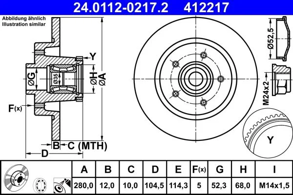 Brake Disc ATE 24.0112-0217.2