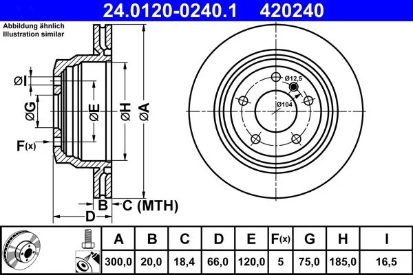 Brake Disc ATE 24.0120-0240.1