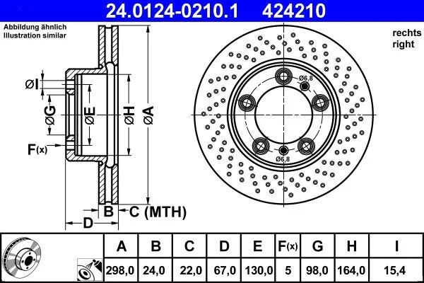 Brake Disc ATE 24.0124-0210.1