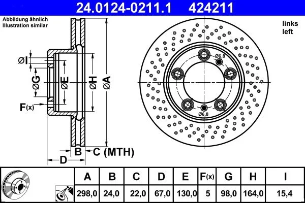 Brake Disc ATE 24.0124-0211.1