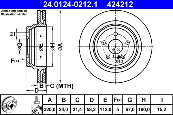 Brake Disc ATE 24.0124-0212.1