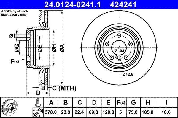 Brake Disc ATE 24.0124-0241.1