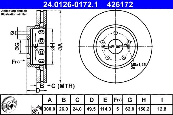 Brake Disc ATE 24.0126-0172.1