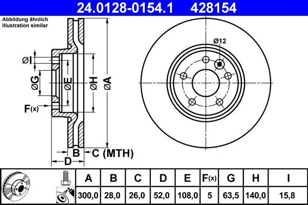 Brake Disc ATE 24.0128-0154.1