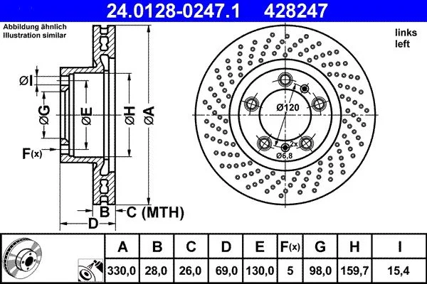 Brake Disc ATE 24.0128-0247.1