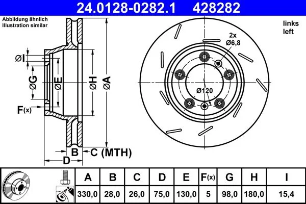 Brake Disc ATE 24.0128-0282.1