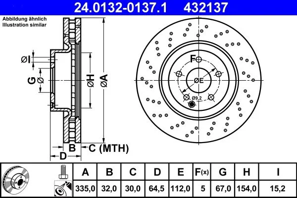 Brake Disc ATE 24.0132-0137.1