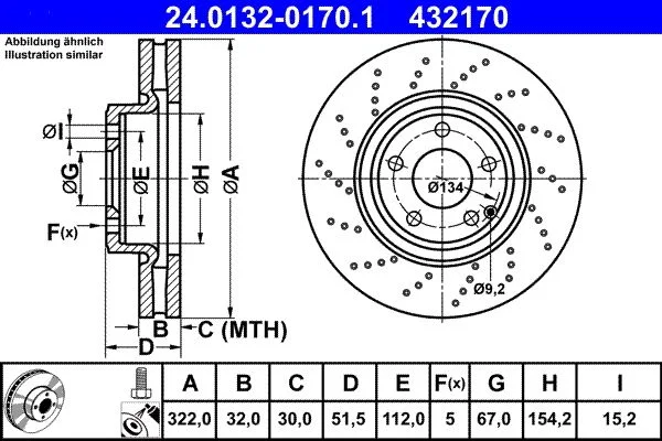 Brake Disc ATE 24.0132-0170.1