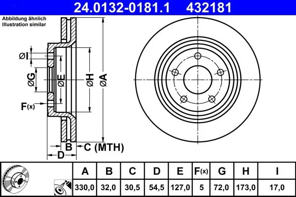 Brake Disc ATE 24.0132-0181.1