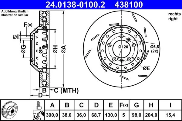 Brake Disc ATE 24.0138-0100.2