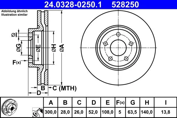 Brake Disc ATE 24.0328-0250.1