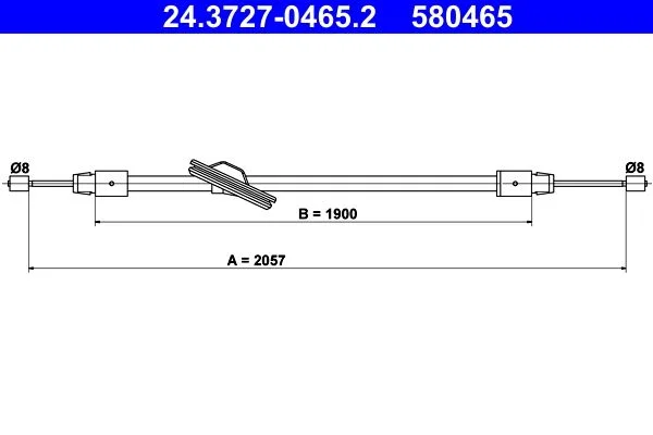 Cable Pull, parking brake ATE 24.3727-0465.2