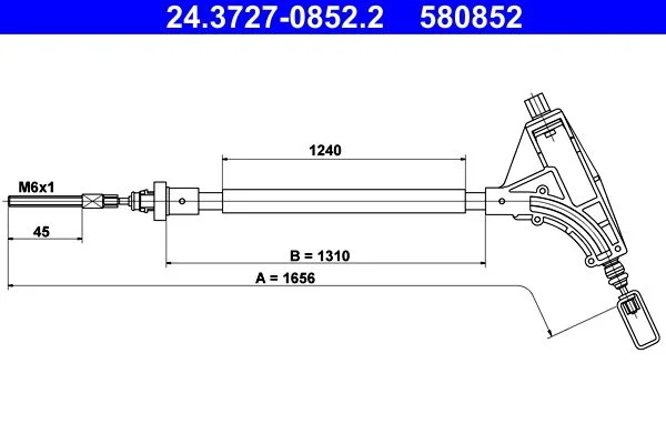 Cable Pull, parking brake ATE 24.3727-0852.2