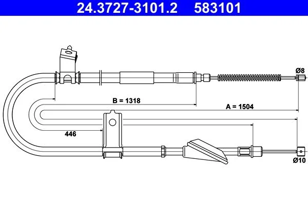 Cable Pull, parking brake ATE 24.3727-3101.2