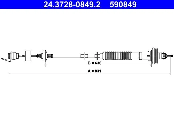Cable Pull, clutch control ATE 24.3728-0849.2