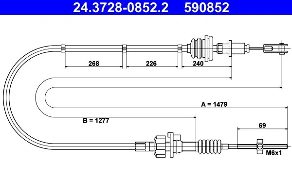 Cable Pull, clutch control ATE 24.3728-0852.2