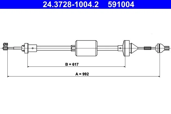 Cable Pull, clutch control ATE 24.3728-1004.2