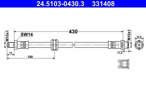 Tubo de Travão ATE 24.5103-0430.3